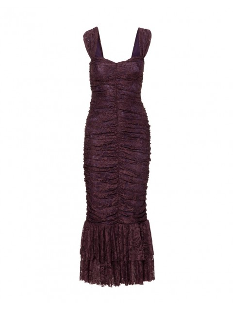 MIX AND MATCH Layla Lace Burgundy Dress Μπορντώ Φόρεμα